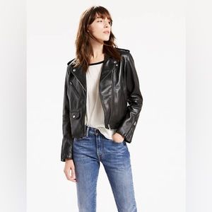 NWOT Levi's Relaxed Moto biker leather jacket black size small